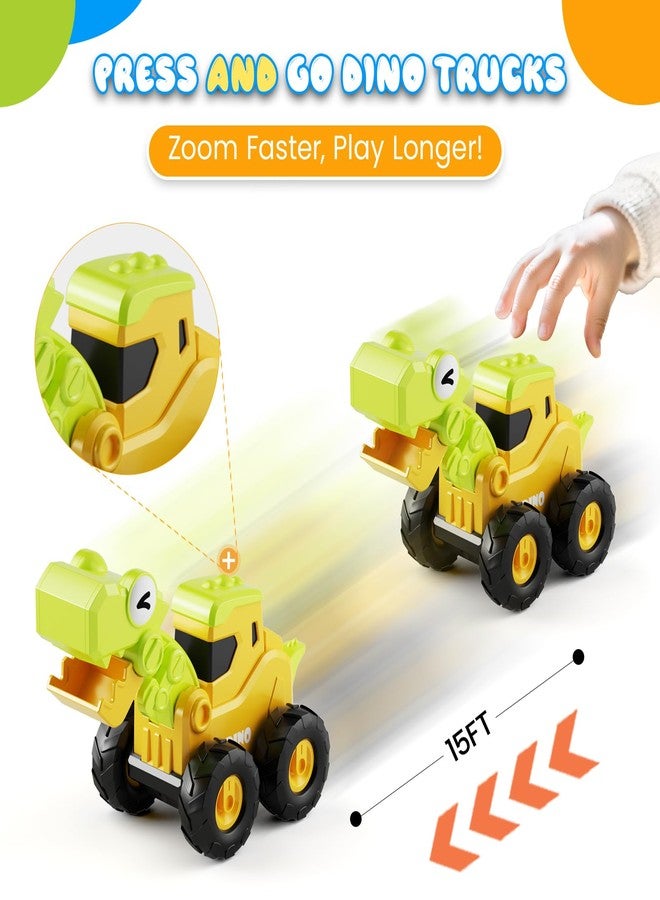 Dimoarch Construction Toys for 2 3 4 5 Year Old Boy Kids Toddlers, Press and Go Dino Truck Construction Vehicle Toys Sandbox Excavator Toys Valentines Day Boy Birthday Gifts - Image 3
